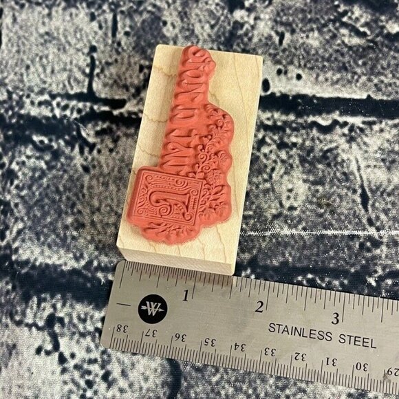 PSX Rubber Stamp Just A Note F-2105 E-510 Phrase Wood Mounted - Picture 8 of 9